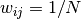 w_{ij} = 1 / N